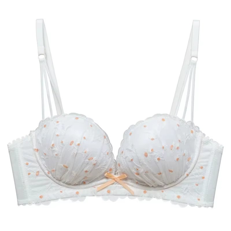 حمالة صدر دانتيل فرنسية مصممة MOYISU - Kawaii Push Up Bralette Wireless، ملابس داخلية مطرزة مضادة للترهل لمجموعة الشتاء المثيرة الصغيرة - الصورة 5