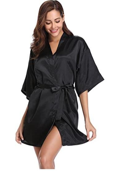 جديد الحرير كيمونو رداء Bathrobe النساء الحرير وصيفه الشرف Robes مثير الأزرق الداكن Robes الساتان رداء السيدات خلع الملابس العباءات