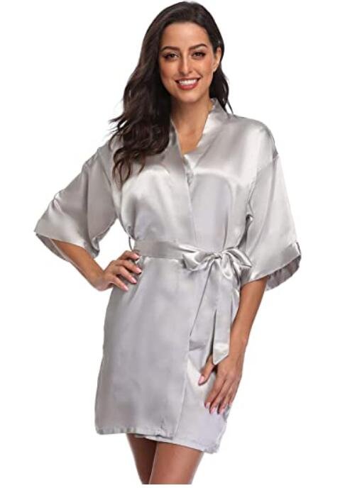 جديد الحرير كيمونو رداء Bathrobe النساء الحرير وصيفه الشرف Robes مثير الأزرق الداكن Robes الساتان رداء السيدات خلع الملابس العباءات - الصورة 2