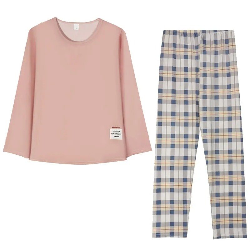 طقم بيجامات نسائية بأكمام طويلة منقوشة ، ملابس منزلية ترفيهية ، فتيات ، طلاب ، ربيع وخريف ، جديد ، كاجوال - الصورة 7
